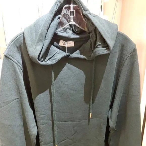 CM Fashion unisex hoodie Long Sleeve with pockets - Green - Picture 1 of 5